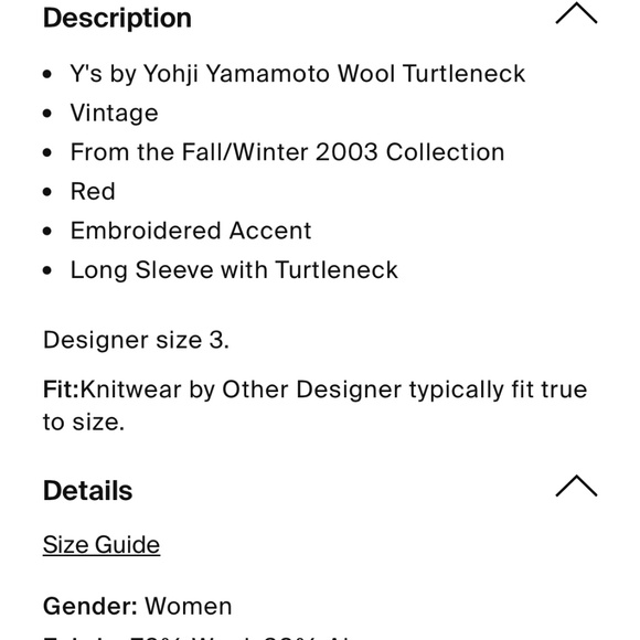 Vintage Yohji Yamamoto Red Sweater 2003 - Y’s - Picture 4 of 6